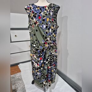 NWT Anne Klein Twist Front Dotted Dress